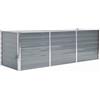vidaXL Letto Rialzato Giardino in Acciaio Zincato 240x80x77 cm Grigio Fioriera