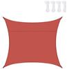 Hiseng Tenda a Vela Ombreggiante Impermeabile Rettangolo,Vele Parasole da Giardino Protezione Raggi UV 95% Telo Ombreggiante Terrazzo con 4 Corde Telo Ombra per Patio (Rosso ruggine,2x2.5m)