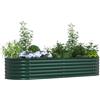 vidaXL Letto Rialzato Verde 240 x 80 x 44 cm Acciaio, Giardino e Terrazza, Vaso in Acciaio Minimalista, Contenitore per Piante, Letto Fiorito Alto e Resistente