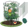 TTL GARDEN Supporto per arbusti, 100 cm x 40 cm, set da 10 pezzi + nastro in velcro, supporto per piante in acciaio inossidabile rivestito in plastica, supporto per piante, supporto per fiori