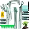 PRZRAO 10 Pezzi Pali di Supporto per Piante ad Anello, 25 × 60cm Paletto per Piante da Giardino in Metallo, Supporti per Piante da Giardino Semitondo Anello di Supporto
