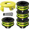 Gotrain RAC118 - Bobina di ricambio per decespugliatore Ryobi RLT3525S, bobina per Ryobi RLT3025F/S con copertura e molla, diametro 1,2 mm, lunghezza 8,4 m (4 bobine + 1 copertura + 1 molla)