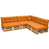 POKAR Set di Cuscini per Europallet Imbottito da 8 pezzi: 3x Sedile 120x80cm +3x Schienale 120x40cm +1x Laterale 60x40cm +1x decorativo 40x40cm, per Divano da Giardino, senza Pallet, Arancione
