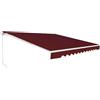 COSTWAY Tenda da Sole per Esterno Avvolgibile 3,6 x 3 M, Tenda da Sole a Bracci Estensibili con Telaio in Alluminio, Tettuccio Resistente al Sole e Impermeabile e Manovella (3,6 x 3 M, Rosso)
