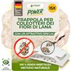GREEN GUARDIA Trappola per coccinelle di lana con speciale tessuto - 15 trappole - ecologica per combattere i coleotteri di lana senza sostanze chimiche con superfici adesive