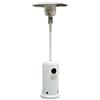 Outsunny Stufetta da Esterno a Fungo in Ferro e Acciaio con 2 Ruote e Vassoio Portaoggetti, Ø81x221 cm, Bianco