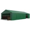 TOOLPORT Tendone deposito 6x12 m PVC 750 N verde scuro tenda capannone telaio perimetrale e rinforzo del tetto