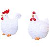 Baoblaze 2 Pezzi di Pollo in Miniatura Figurine Ornamenti Desktop per Piccole sculture Decorazioni per Vaso di Fiori per Ufficio da Tavolo da Giardino da, Bianco