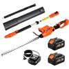 Outsunny Tagliasiepi a Batteria 18V da Giardino 2 Batterie da 4Ah Arancione