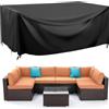 LXHFSH Copertura per Mobili da Giardino, 420D Oxford Copertura Tavolo Sedie Esterno Telo Copri Tavoli da Terrazza,Rettangolare Copertura Tavolo Giardino, Nero Copritavolo Esterno Impermeabile, 200x150x80cm