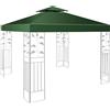 KOMFOTTEU Tetto Gazebo di Ricambio Impermeabile Doppio Tetto 3x3m | Copertura per Gazebo per Giardino, Balcone, Spiaggia, Verde Scuro