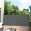 pro.tec Paravento Doppio Estraibile per Uso Esterno Schermo Protettivo a Scomparsa Divisorio Esterno Schermo Privacy Estensibile 180 x 300 x 300 cm Grigio