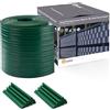 Quest Striscia Frangivista PVC Rigido 19 cm - Verde, 26 m con Clip | Paravento per recinzione a doppia asta, per giardino, balcone e terrazza, resistente ai raggi UV, 900 g/m2, tutela la privacy
