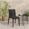 Dmora - Sedia da Esterno Fiano, Sedia Outdoor salvaspazio, Impilabile e Leggera, Perfetta per Giardini e verande, Made in Italy, 42x48 h81 cm, Antracite