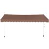 RELAX4LIFE Tenda da Sole per Esterno con Morsetto senza Forare, Telaio Telescopico, Telo Anti-UV, Altezza e Inclinazione Regolabile, Ideale per Balcone e Terrazzo (Marrone, 400x175cm)