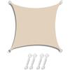 HonunGron Vela Ombreggiante Impermeabile Tenda da Sole per Esterno Vele Ombreggianti Rettangolare Telo Parasole con Fune e Anello D Protezione 97% UV per Giardino Balcone (2×3 M,Beige)