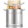 MOWEO Griglia a carbonella in Acciaio Inox, Macchina Verticale per rosticceria Kebab, rosolatura a 360 ° Tutto Intorno, per la Cottura all'aperto, Il Campeggio, Il Cortile, la Cucina Barbecue