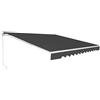 COSTWAY Tenda da Sole per Esterno, Tenda da Sole a Bracci Estensibili con Telaio in Alluminio, Tettuccio Resistente al Sole e Impermeabile e Manovella (4 x 2,5 M, Grigio)