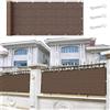 HOKXUAN Telo Frangivento per Balconi 75 x 220 cm Protezione Privacy Balcone Anti-Uv Telo Frangivisto, Copertura Recinto con Occhielli e Fascetta per Patio Giardino Terrazzo, Marrone