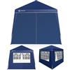 CASARIA Gazebo pop-up, 3 x 3 m, con 4 parti laterali, colori assortiti, protezione UV 50+, con custodia, impermeabile, pieghevole, tenda pieghevole, festival, colore blu Capri