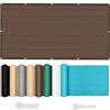 SUNLIMEI Tenda a Vela Ombreggiante 35 x 750 cm Rete Ombreggiante per Balcone HDPE Frangivento Protezione UV con Occhielli, Fascette per Recinzione, Ringhiera, Marrone