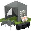 Huracan Gazebo pieghevole impermeabile da giardino, 2,5 x 2,5 m, con pareti laterali rimovibili, stabile, pop-up, regolabile in altezza, protezione dai raggi UV