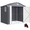 Outsunny Casetta per attrezzi Outsunny 4,1 m³, casetta da giardino con tetto a una falda, 240 x 190 x 180/228 cm, casetta per attrezzi con porta chiudibile a chiave, finestra, garage per biciclette, mobile da