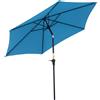 Outsunny Ombrellone da Giardino Ø2.6x2.35 m Inclinabile con Manovella, Ombrellone da Esterno a 6 Stecche in Alluminio, Metallo e Poliestere 180g/㎡, Blu