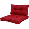 deco arts Cuscini per salotto da giardino, 60 x 60 cm, cuscino di ricambio per sedia, panca e sedia da esterno, impermeabili, comodi e imbottiti, colore: rosso