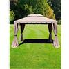 Yellowshop - Gazebo in alluminio da Giardino con zanzariere e Teli antipioggia richiudibili Beige - Fortaleza (Mt 3x3)