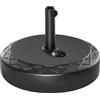 Outsunny Base per Ombrellone da Giardino Rotonda Φ55cm, Basamento da 30kg da Riempire con Acqua per Pali da 38mm, 48mm, Nero