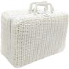 JISADER Cestino da Picnic, Organizer per in Vimini con Manici, Valigia in Vimini retrò in PP per Campeggio, Matrimonio, San, Regalo, Bianco, m