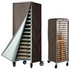 Generico Copertura per Portapane e Teglie da Forno Impermeabile Antipolvere, Tessuto Oxford 420D con Cerniera e Design Ventilato per Uso Domestico e Ristorante (Marrone)