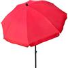 AKTIVE Ombrellone da giardino, con protezione UV30, Ø240 cm, rosso, palo 28-32 mm, palo flessibile, altezza regolabile, Ombrelloni grandi, Giardino