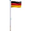 YRHome Asta per bandiere in alluminio, 6,5 m, con bandiera della Germania, 150 x 80 cm, manicotto da 50 cm