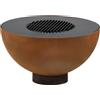 BBQ-Toro Braciere con barbecue, Ø 60 cm, effetto ruggine, braciere per giardino, giardino Fire Pit, Fire Bowl