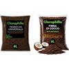 Clorophilla Kit Terriccio Universale + Fibra di Cocco 100% Naturale - 2L + 2L - Migliora Drenaggio e Aerazione - Per Piante da Interno ed Esterno (6L + 6L)