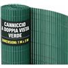 OWIJI Arella in PVC Canniccio Frangivista Verde 100x300 Cm Listelli Bifacciali Doppio Schermo Privacy Ovale Plastica Privacy Giardino Terrazzo Balcone Copertura Resistente