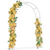 Froadp Arco da giardino per rose in metallo 192x38x240 cm, arco tondo con rivestimento in polvere bianco, supporto per piante rampicanti resistente agli agenti atmosferici per giardino, matrimonio e