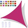 YAOYI Tenda A Vela Triangolare 3x3x3m Vela Ombreggiante Impermeabile, Protezione Raggi UV 98%, per Feste All'aperto in Terrazza Giardino, con Corda, Rosa Rossa