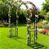 Wetsfgdg Pergolato da Giardino Arco per Rampicanti Decorativo per Cortile, Cancello d'Ingresso e Matrimoni-L140xW40xH230cm-Verde scuro-A