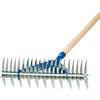 Generico Rastrello Sarchiatore in Acciaio Zincato 32 Denti - 37x13x25 cm - Arieggiatore Manuale per Prato, Attrezzo Professionale per Giardinaggio, Orto, Togli Erbacce, Accessorio Scarificatore (C/MANICO)