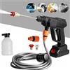 SLS SHOP Idropulitrice Ad Alta Pressione,48V A Batteria Ricaricabile Con Accessori - Tubo 5m,Per La Pulizia Di Auto,Recinzioni,Giardino,Patio,Piscina