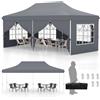 COSTWAY Gazebo da Giardino 3 x 6 m, Tendone per Feste con 6 Pannelli Laterali Rimovibili, con Borsa da Trasporto, Design Pop-up, per Matrimonio Eventi e Barbecue (Grigio)