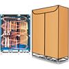 UsmAsk Asciugatrice Elettrica, Armadio per Asciugare ad Aria Calda Stendibiancheria Elettrico Asciugatrice per Interni a Risparmio Energetico Timer Automatico Digitale, Stendibiancheria Riscaldato a 3 Livel
