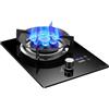 Generico Fornello A Gas For Interni, Piani Cottura For Camper Da 7,0 KW, Timer A Fuoco Alto A 9 Cavità, Con Protezione Antispegnimento, For Pentole In Ghisa Con Vetro Temperato(LPG)