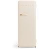 CREATE / RETRO FRIDGE 150 SAND/Frigorifero bianco sporco con maniglia sabbia e congelatore 281L / 102W, 150cm, 3 ripiani, regolatore di temperatura, portabottiglie, 60x60x150cm