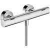 hansgrohe Ecostat Fine - Miscelatore termostatico per doccia esterno con EcoStop+, disinfezione termica, con blocco di sicurezza (SafetyStop) a 40° C, Termostato per doccia, cromo, 13323000