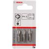 Bosch Professional PH2 - Punta per cacciavite, Blu/Rosso, 25 mm, 3 pezzi