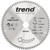 Trend Lama sega circolare legno 260mm 80T foro 30mm extra-fine | Taglio fine e pulito nel legno: denti TCT, kerf 2,3 mm e gancio +5°, finitura extra-fine. CSB/26080